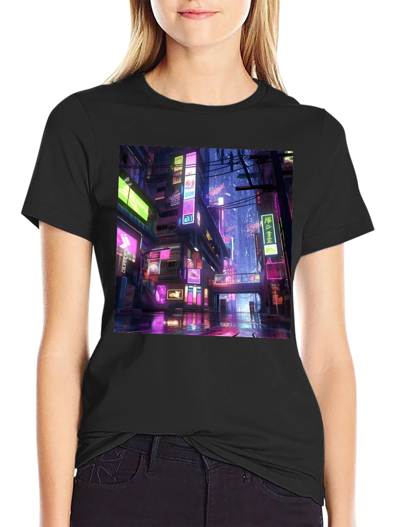 Cyberpunk Cityscape Graphic Tee