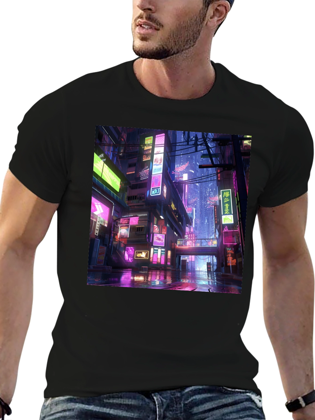 Cyberpunk Cityscape Graphic Tee