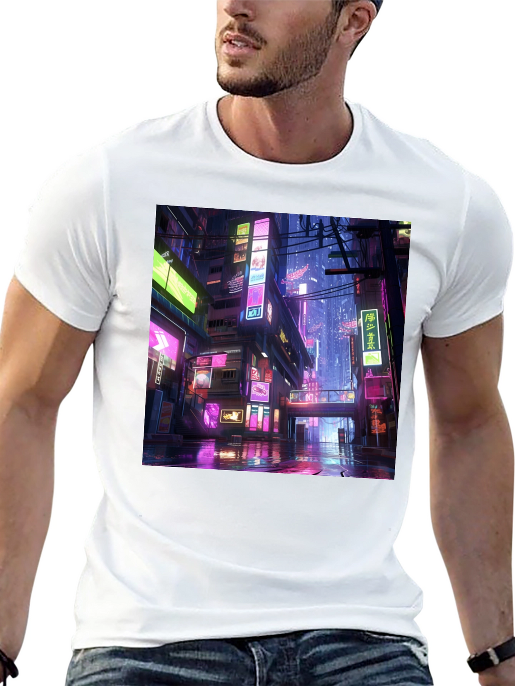 Cyberpunk Cityscape Graphic Tee