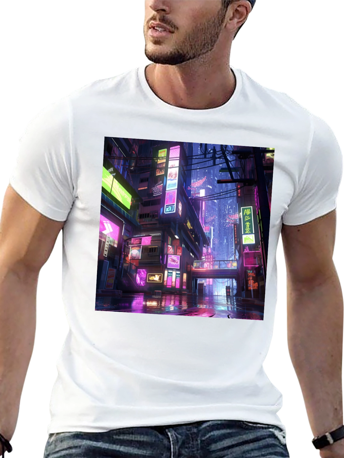 Cyberpunk Cityscape Graphic Tee