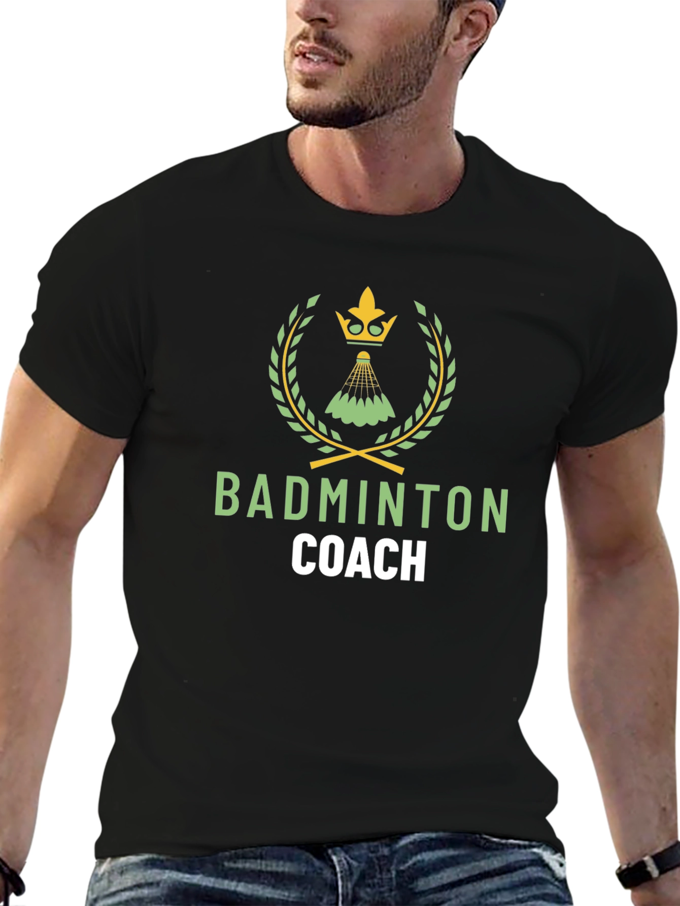 Badminton Coach Graphic Tee - Stylish Sport T-Shirt