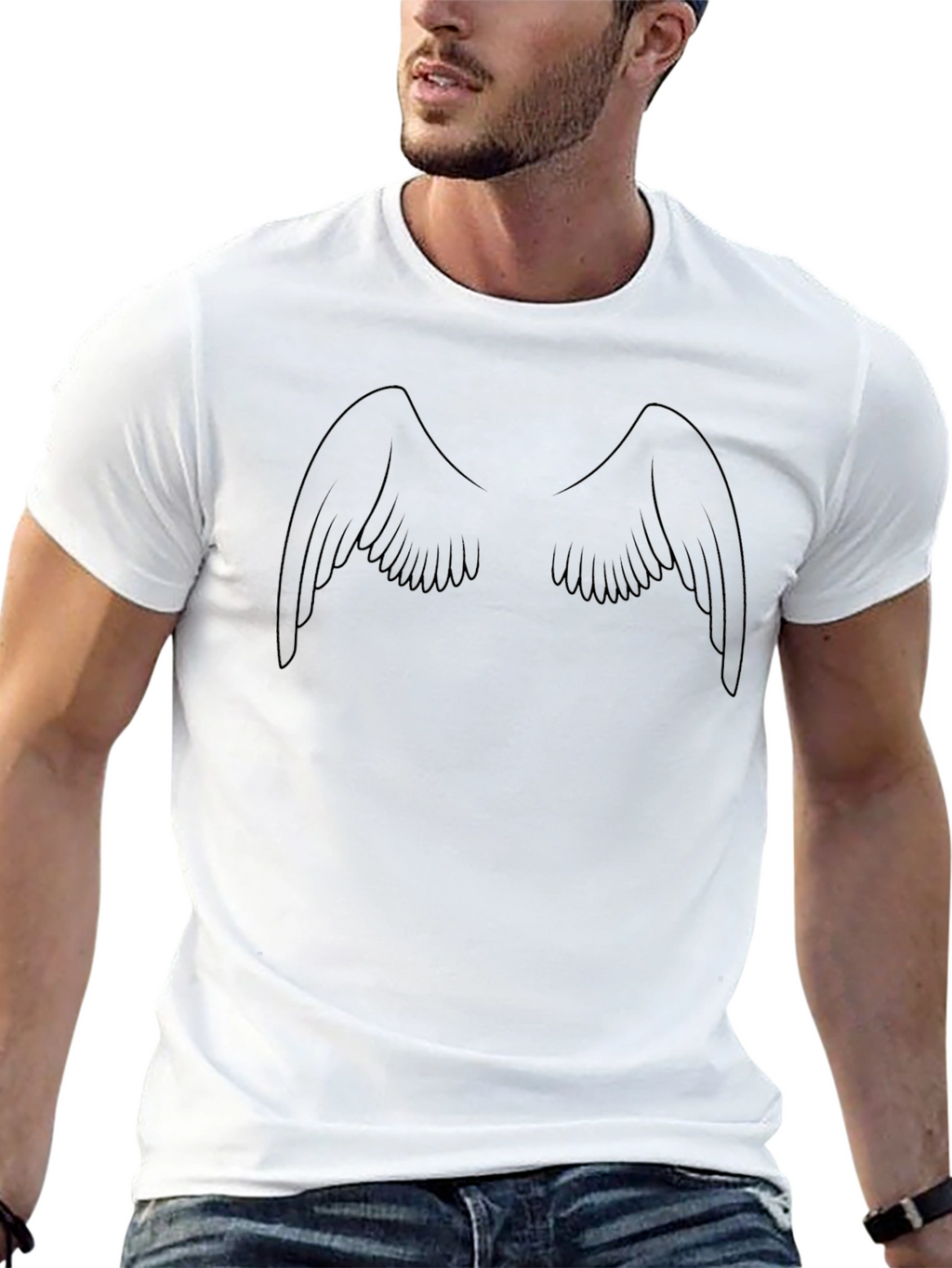 Black Angel Wing Graphic Tee