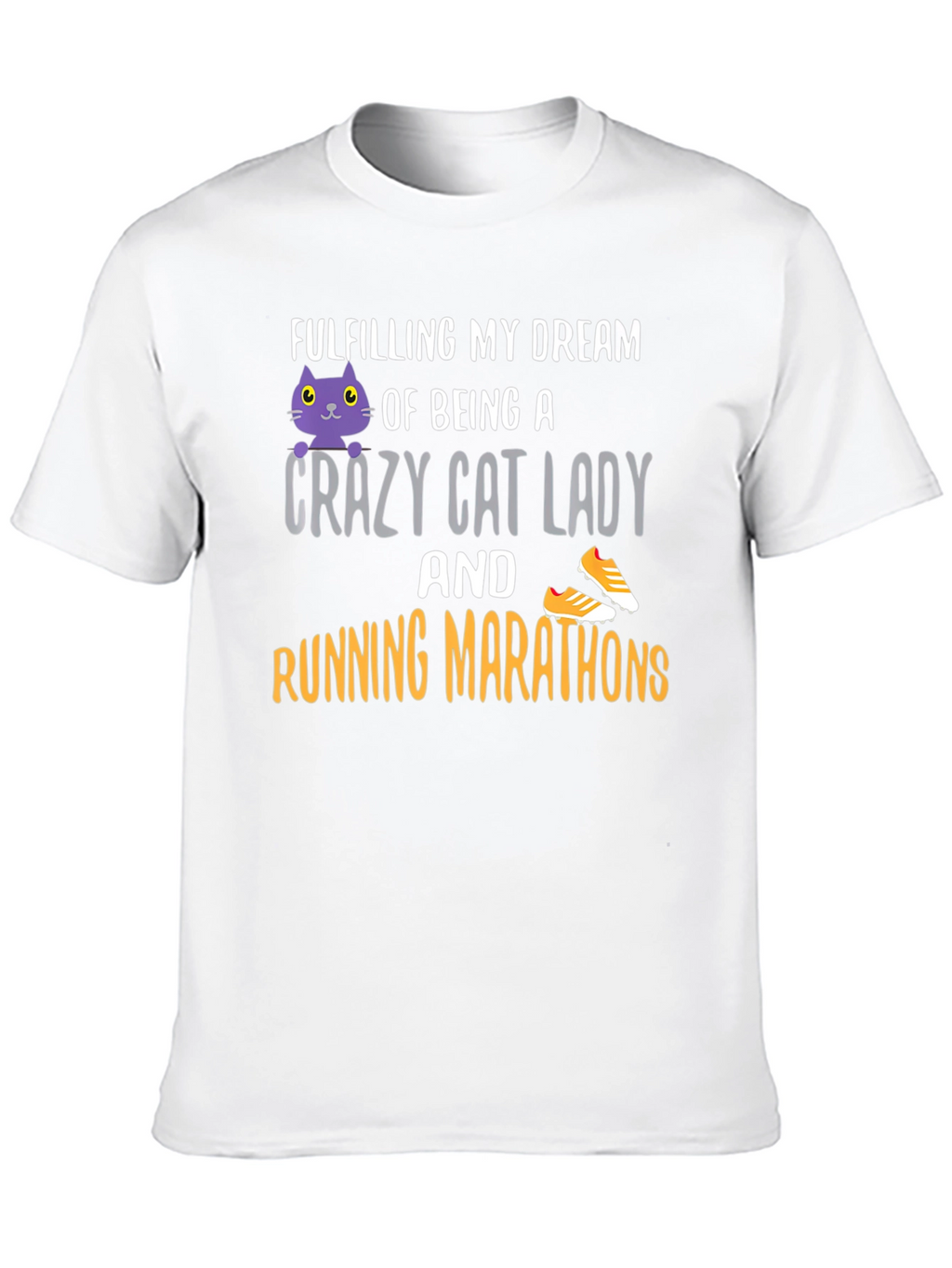Crazy Cat Lady Running Marathon T-Shirt