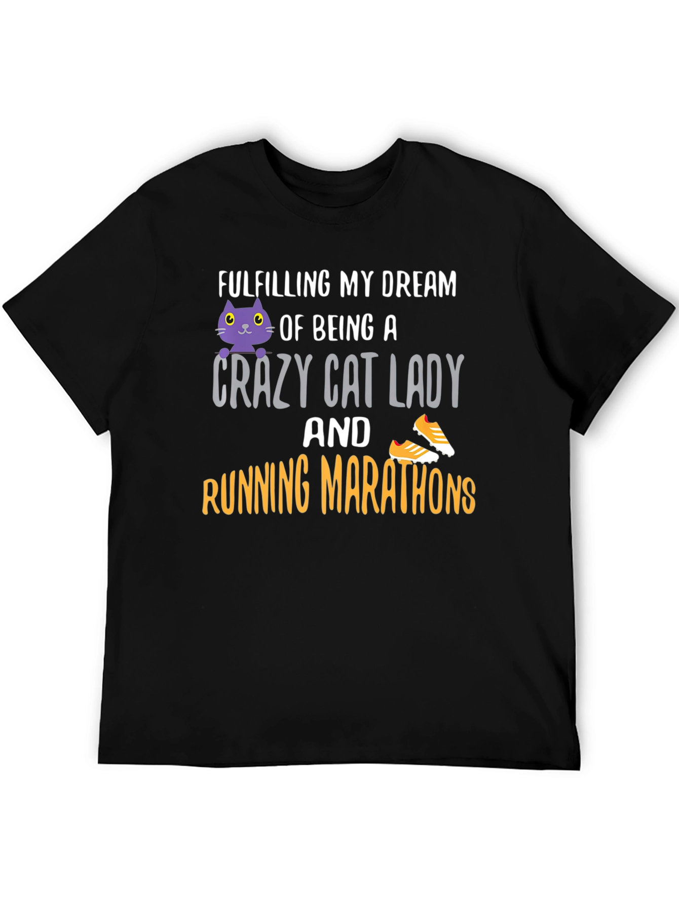 Crazy Cat Lady Running Marathon T-Shirt