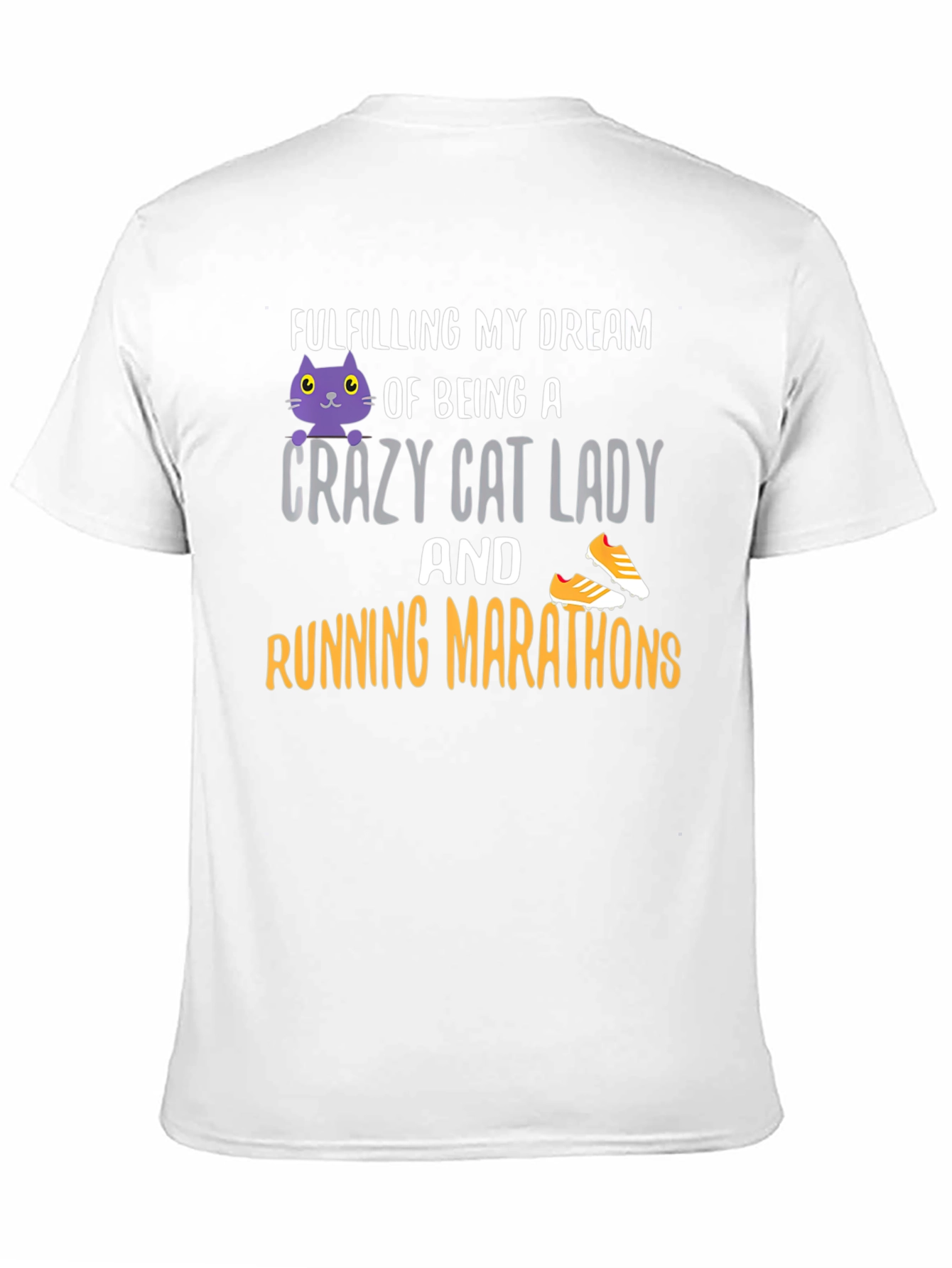 Crazy Cat Lady Running Marathon T-Shirt