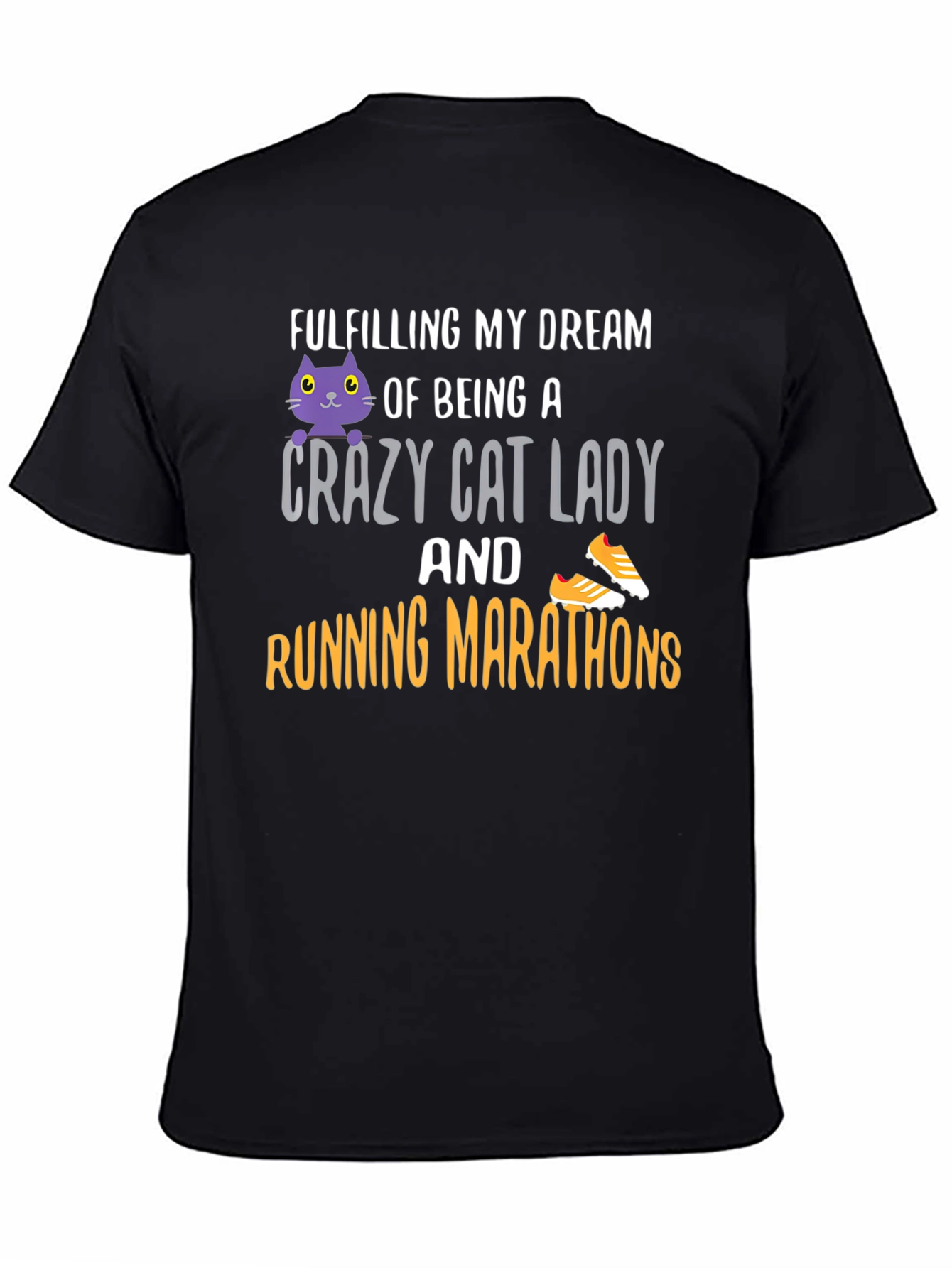 Crazy Cat Lady Running Marathon T-Shirt