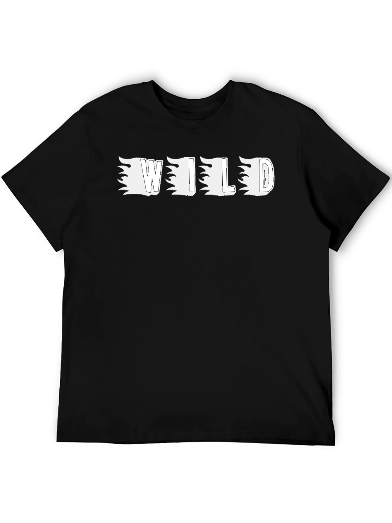 Wild Fire Graphic Tee - Mens Black Cotton T-Shirt