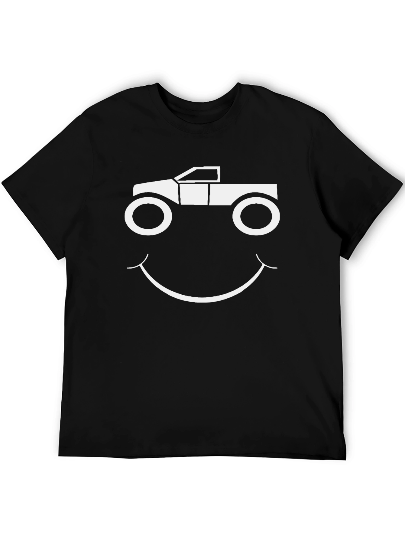 Truck Smile Graphic Tee - Black Cotton T-Shirt