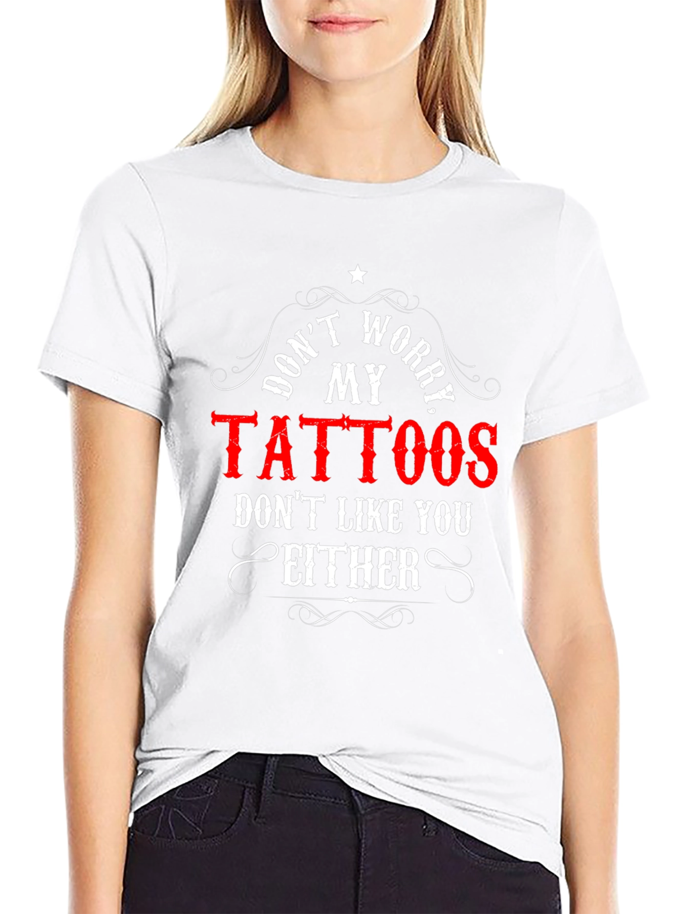 Dont Worry My Tattoos Black Tee