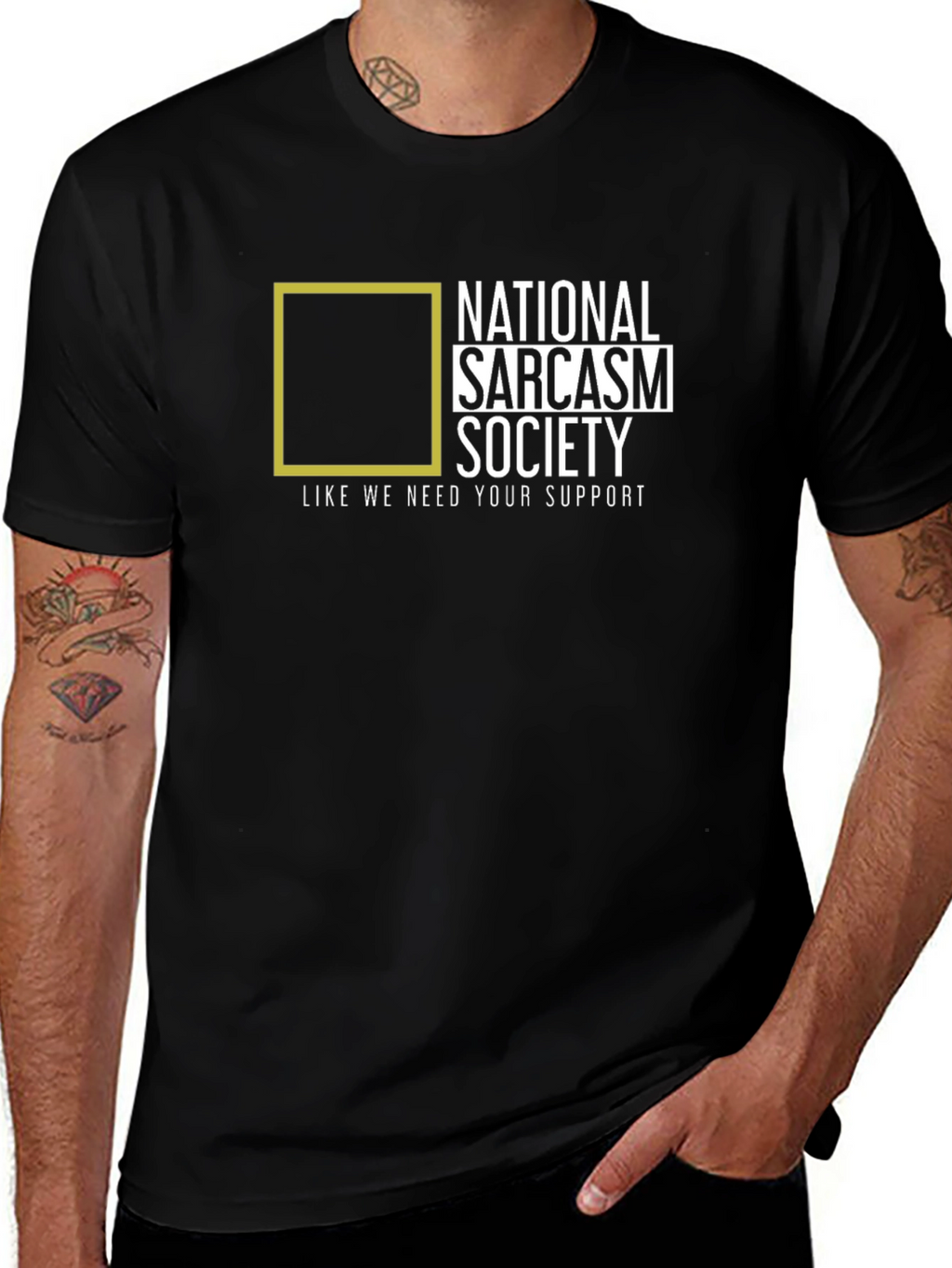 National Sarcasm Society Black T-Shirt