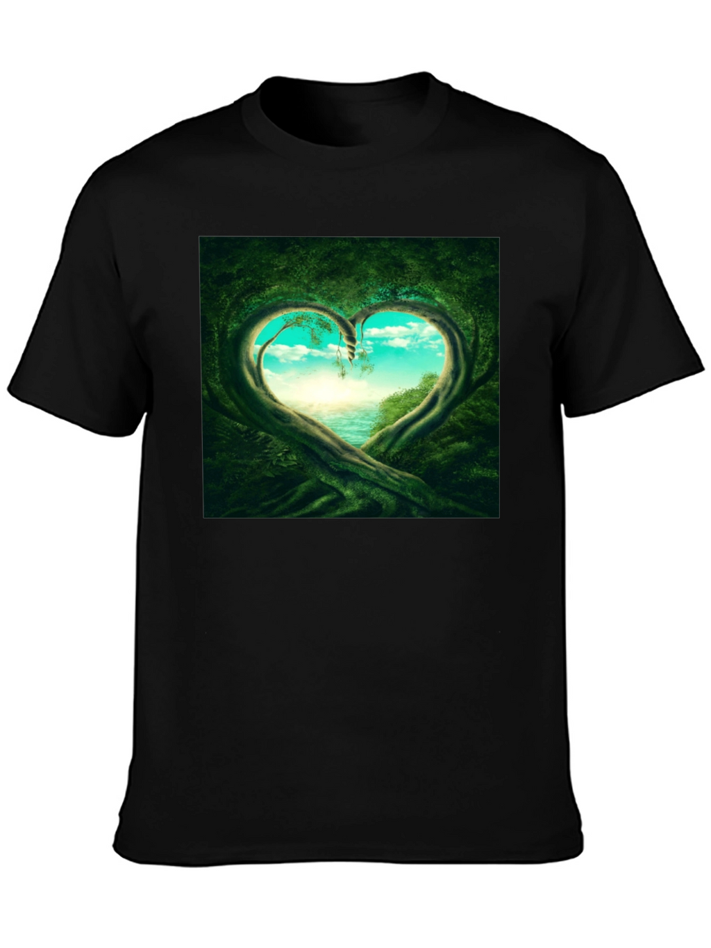 Natures Heart T-Shirt - Black Cotton Tee