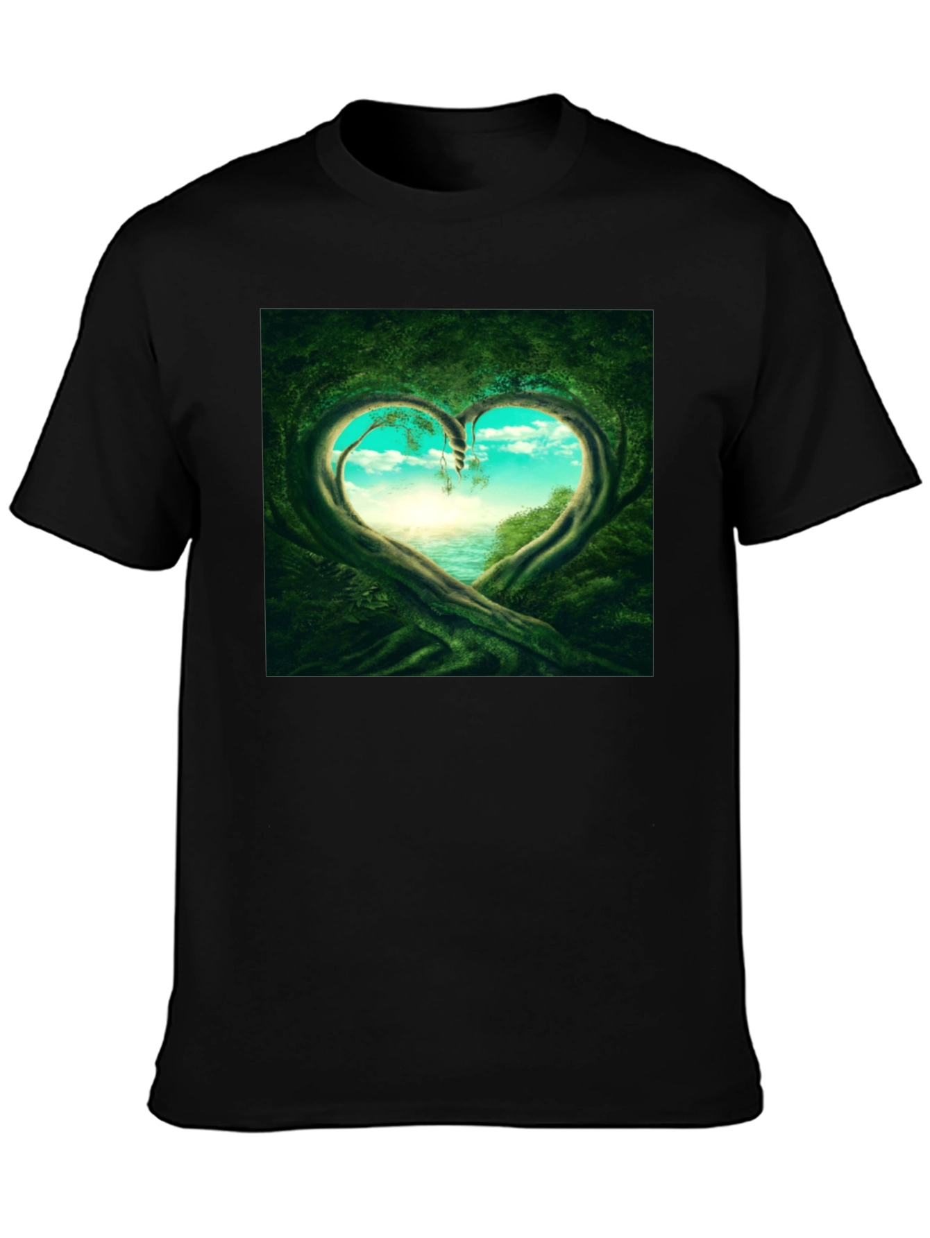 Natures Heart T-Shirt - Black Cotton Tee