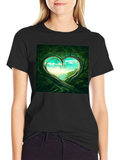 Natures Heart T-Shirt - Black Cotton Tee