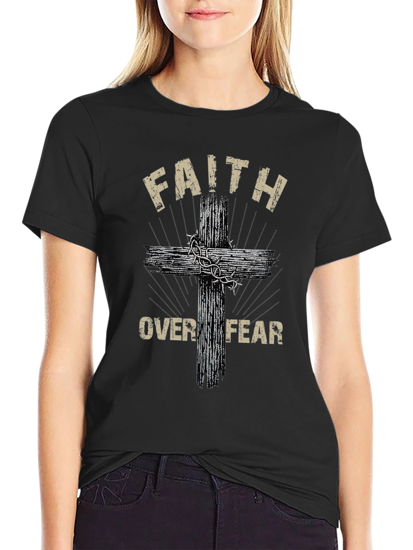 Faith Over Fear Graphic T-Shirt - Christian Apparel