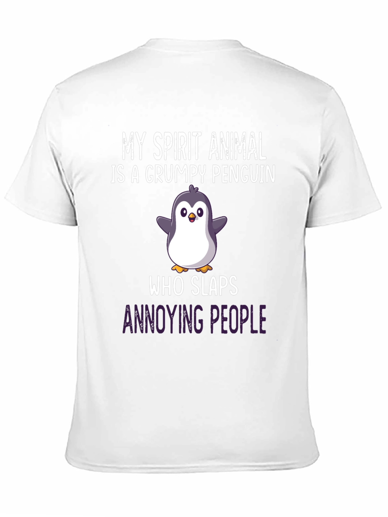 Grumpy Penguin Slaps Funny Graphic Tee