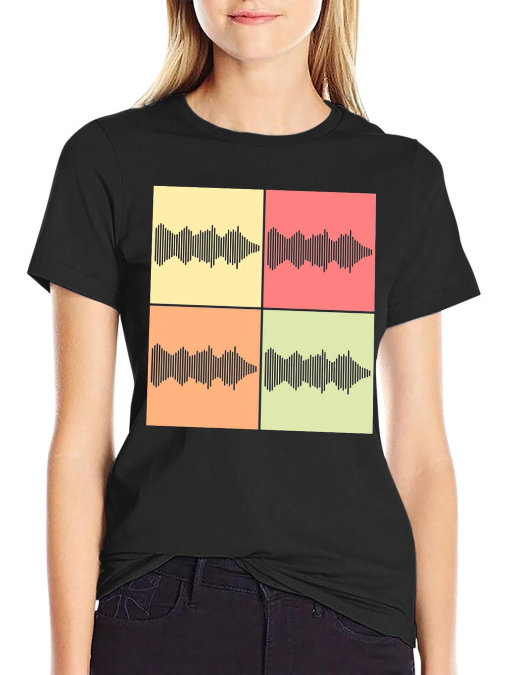 Retro Soundwave Graphic Tee - Black
