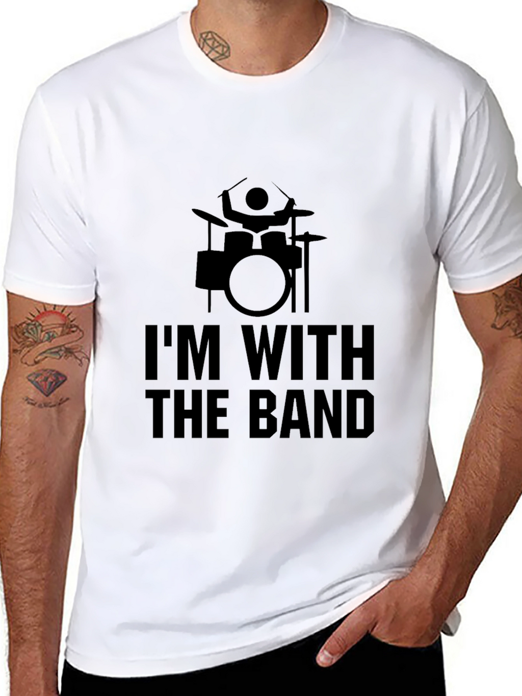 Im With The Band Drummer Graphic Tee