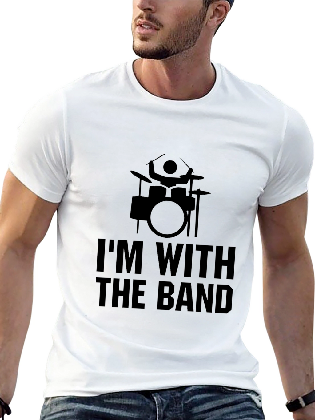 Im With The Band Drummer Graphic Tee