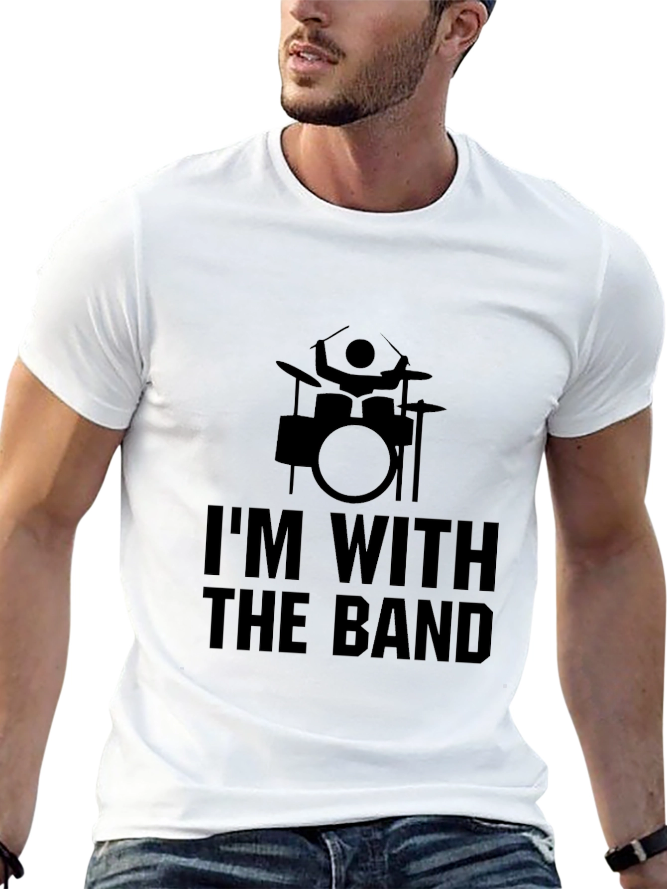 Im With The Band Drummer Graphic Tee