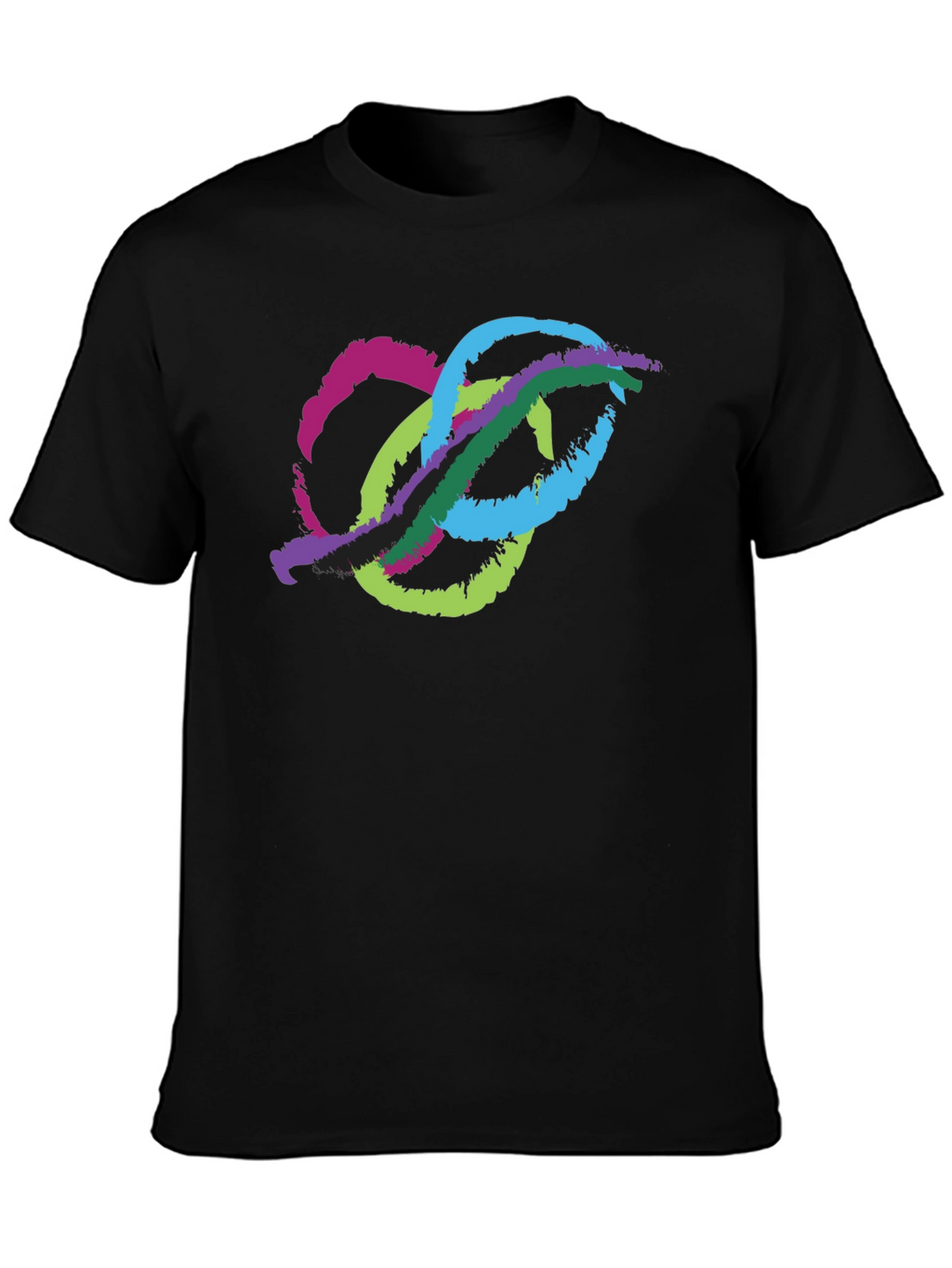 Abstract Brushstroke Graphic Black T-Shirt