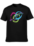 Abstract Brushstroke Graphic Black T-Shirt