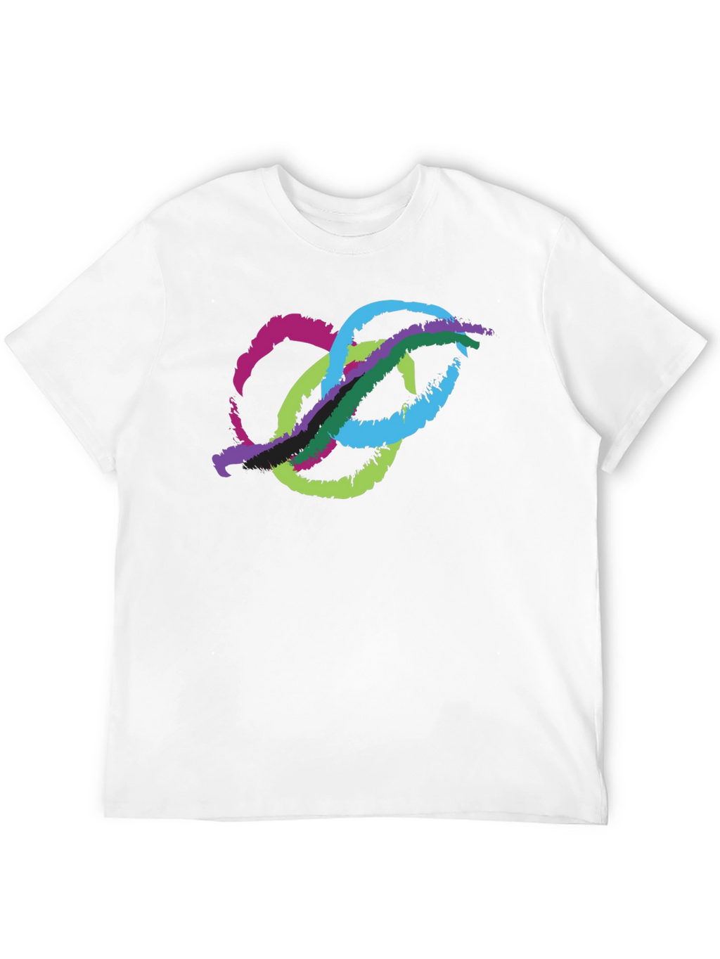 Abstract Brushstroke Graphic Black T-Shirt