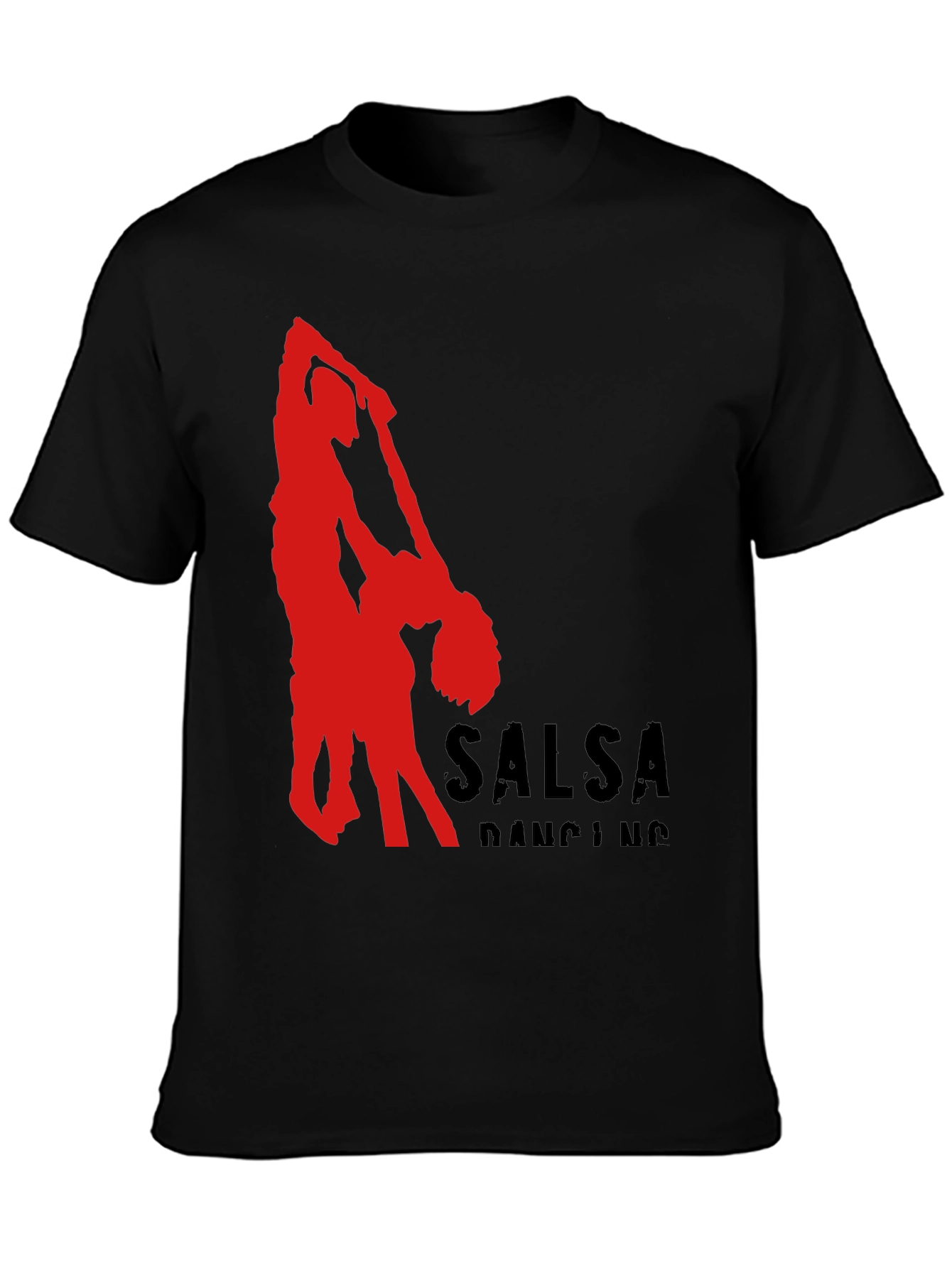 Salsa Dancing Graphic Tee - Black Cotton T-Shirt