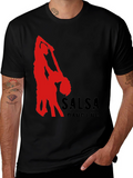 Salsa Dancing Graphic Tee - Black Cotton T-Shirt