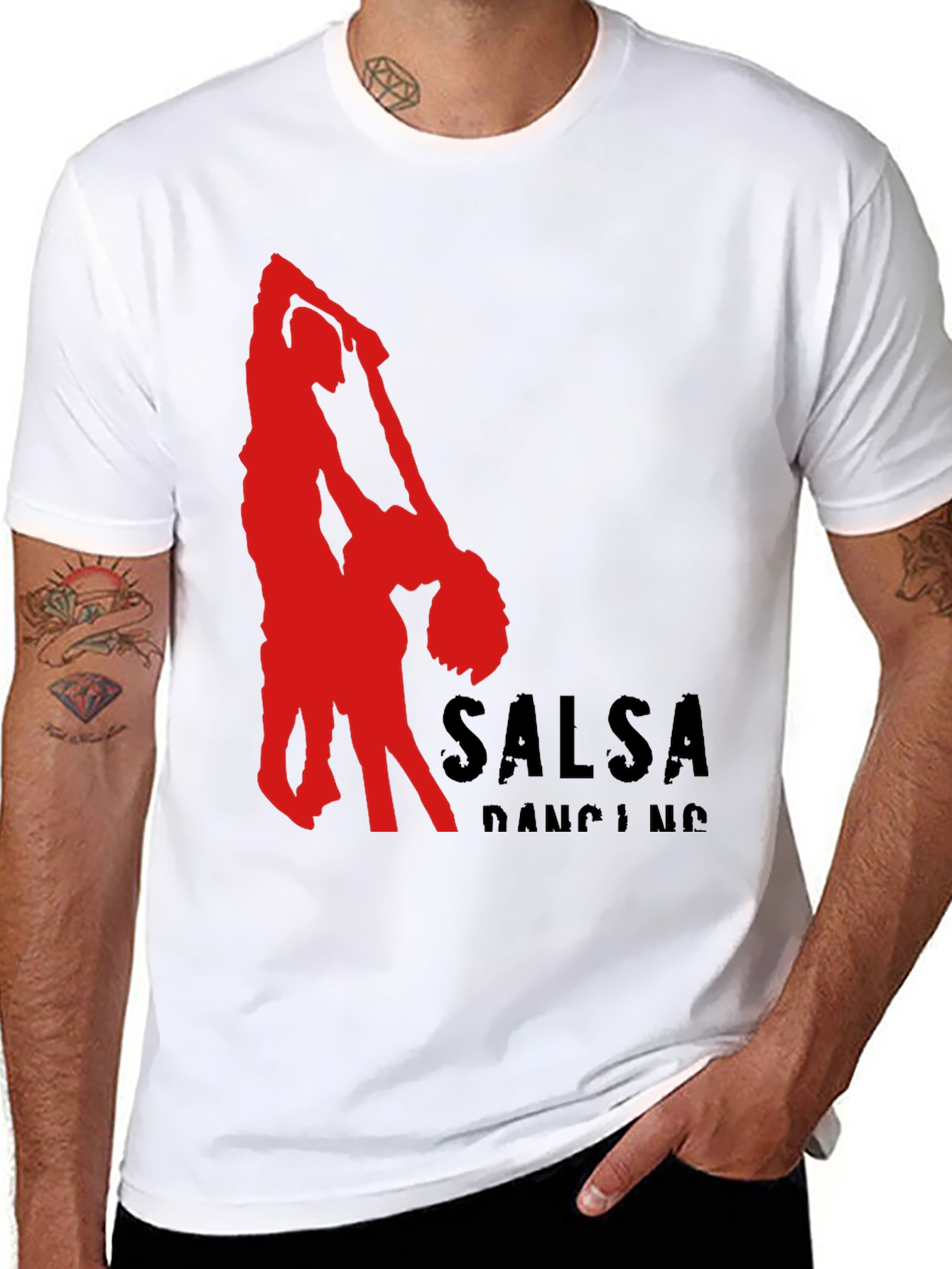 Salsa Dancing Graphic Tee - Black Cotton T-Shirt