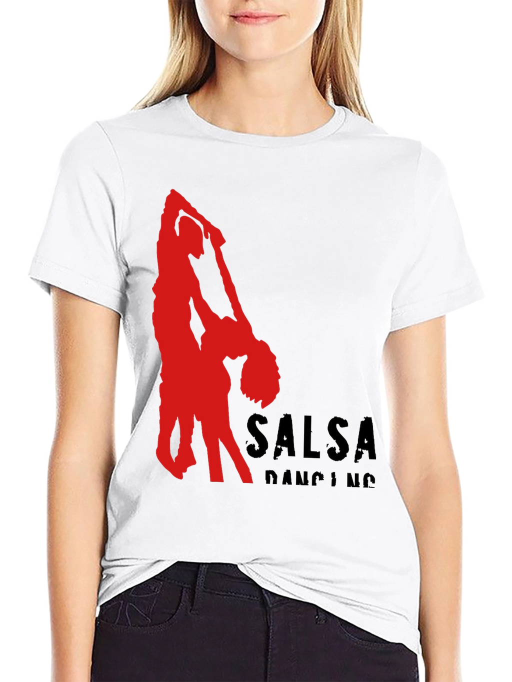 Salsa Dancing Graphic Tee - Black Cotton T-Shirt