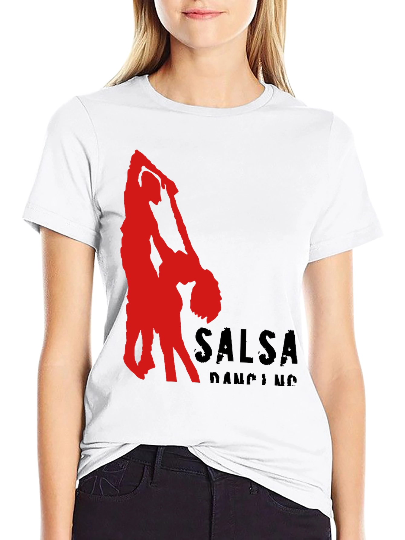 Salsa Dancing Graphic Tee - Black Cotton T-Shirt