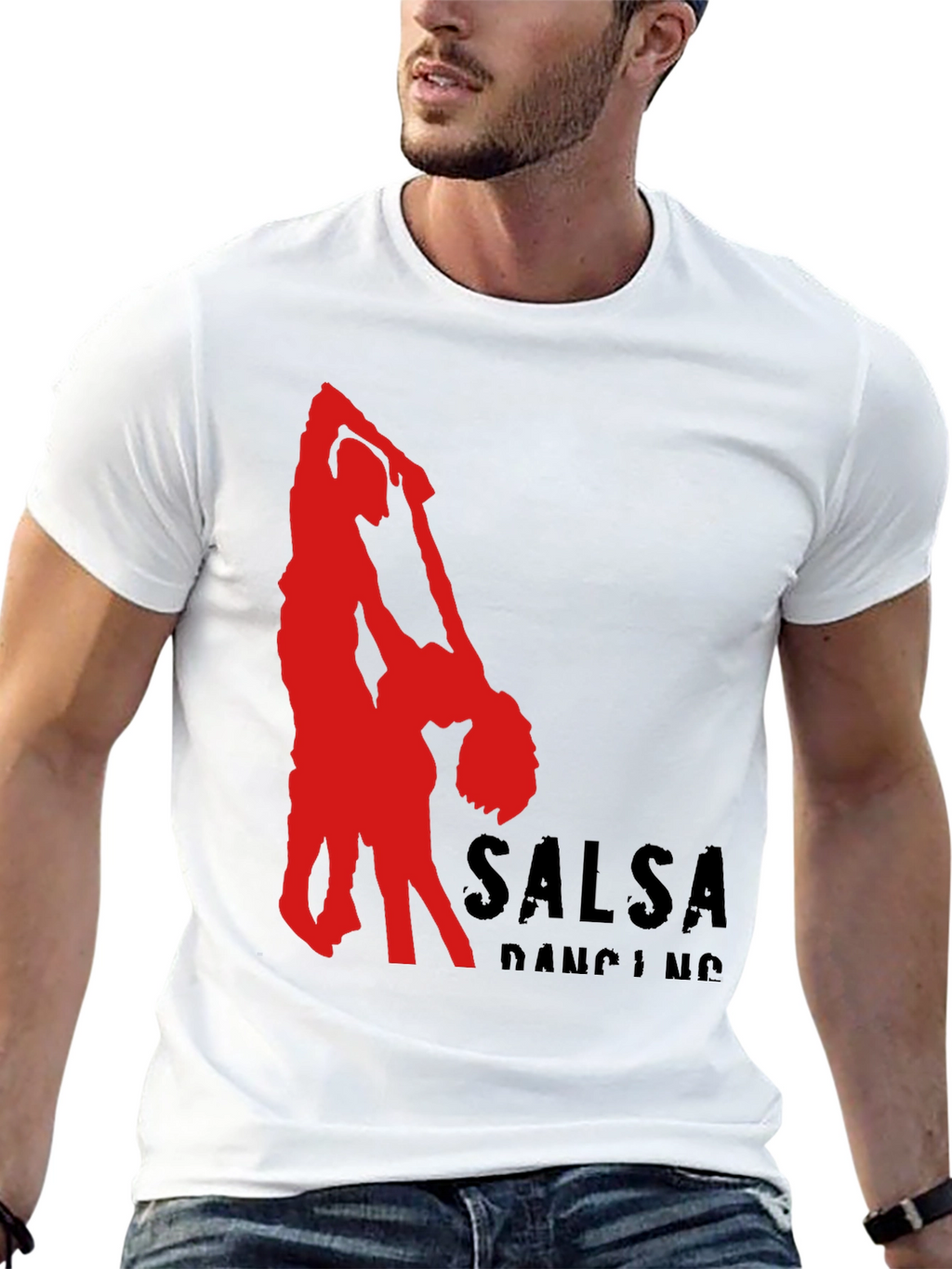 Salsa Dancing Graphic Tee - Black Cotton T-Shirt