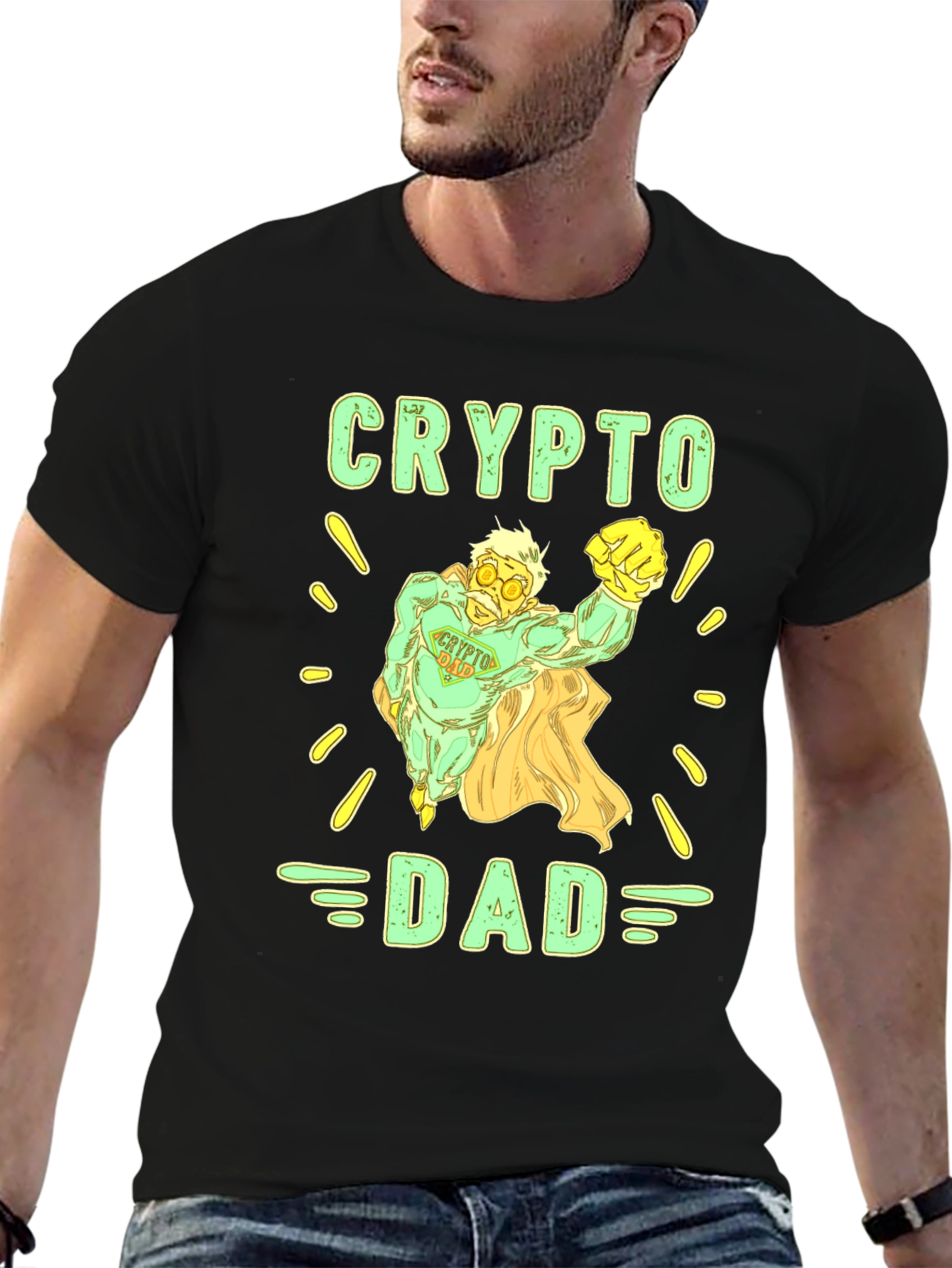 Crypto Dad Superhero T-Shirt - Fun Gift for Cryptocurrency Enthusiasts