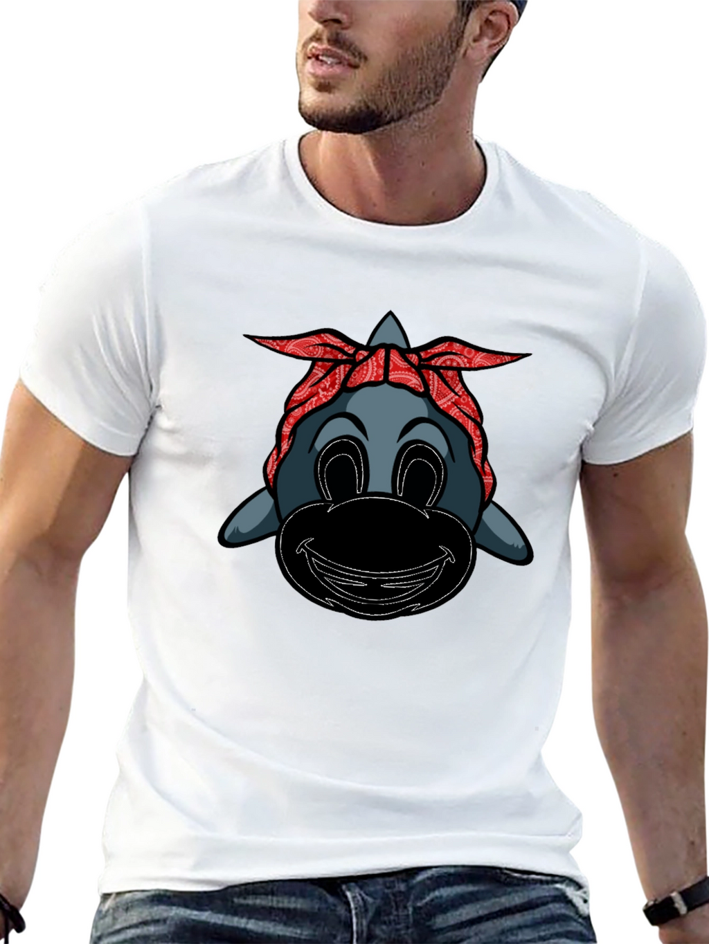 Cartoon Gangster Dolphin Graphic Tee