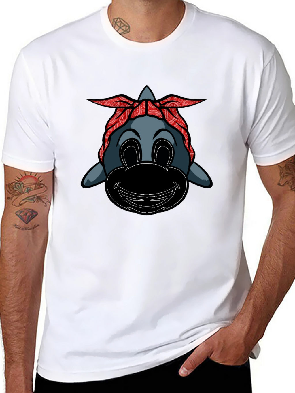 Cartoon Gangster Dolphin Graphic Tee