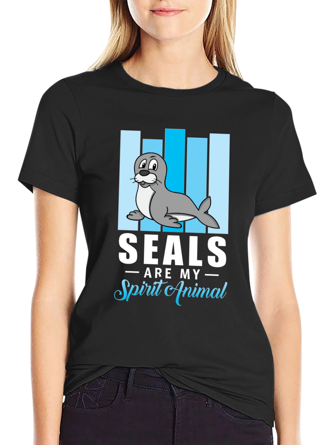 Seals Are My Spirit Animal Black Graphic Tee