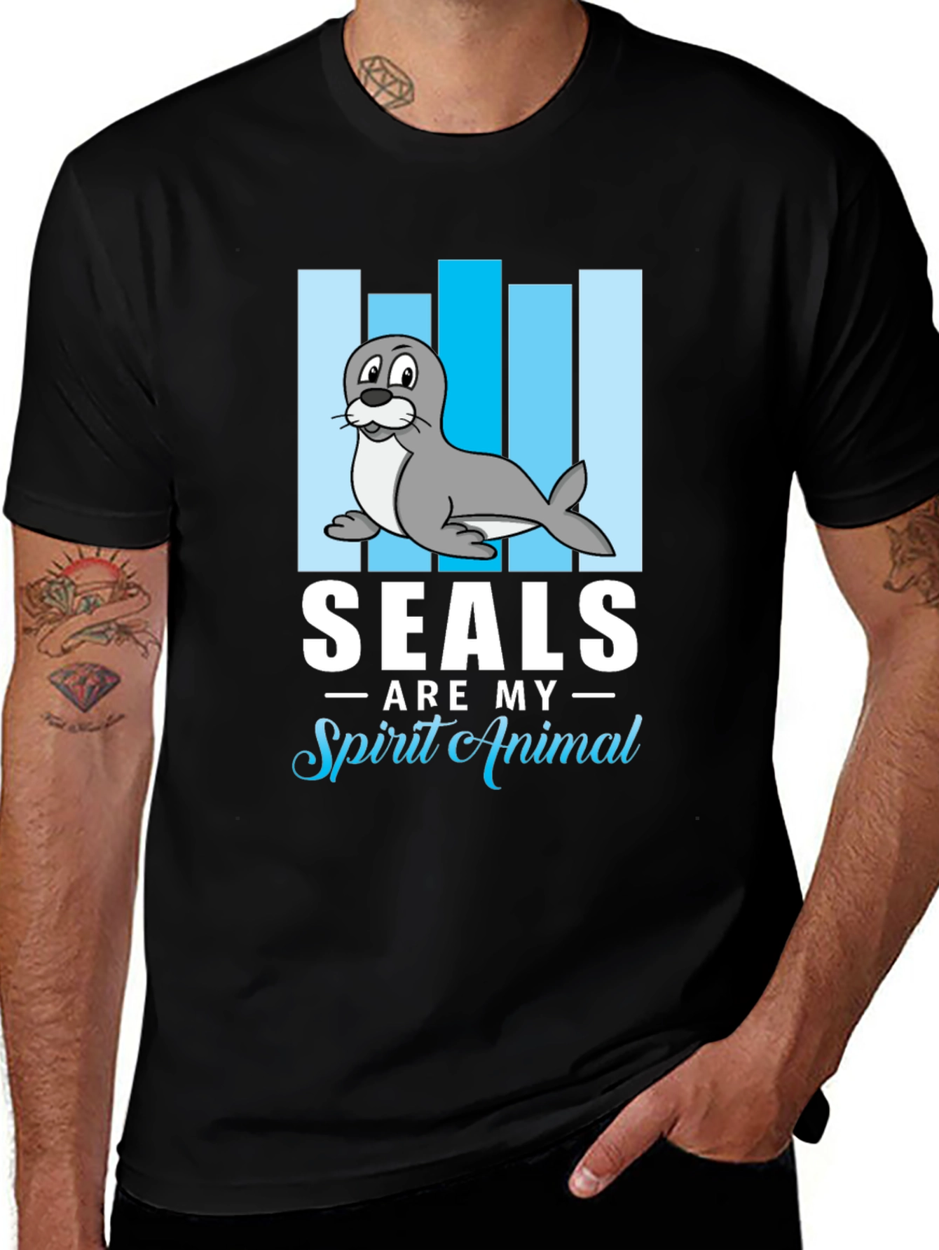 Seals Are My Spirit Animal Black Graphic Tee