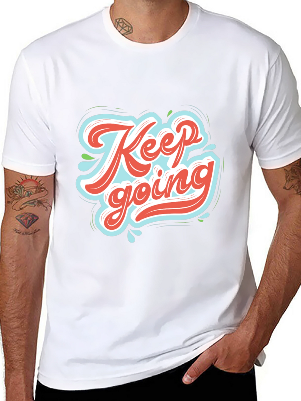 Keep Going Graphic Tee - Motivational Black T-Shirt