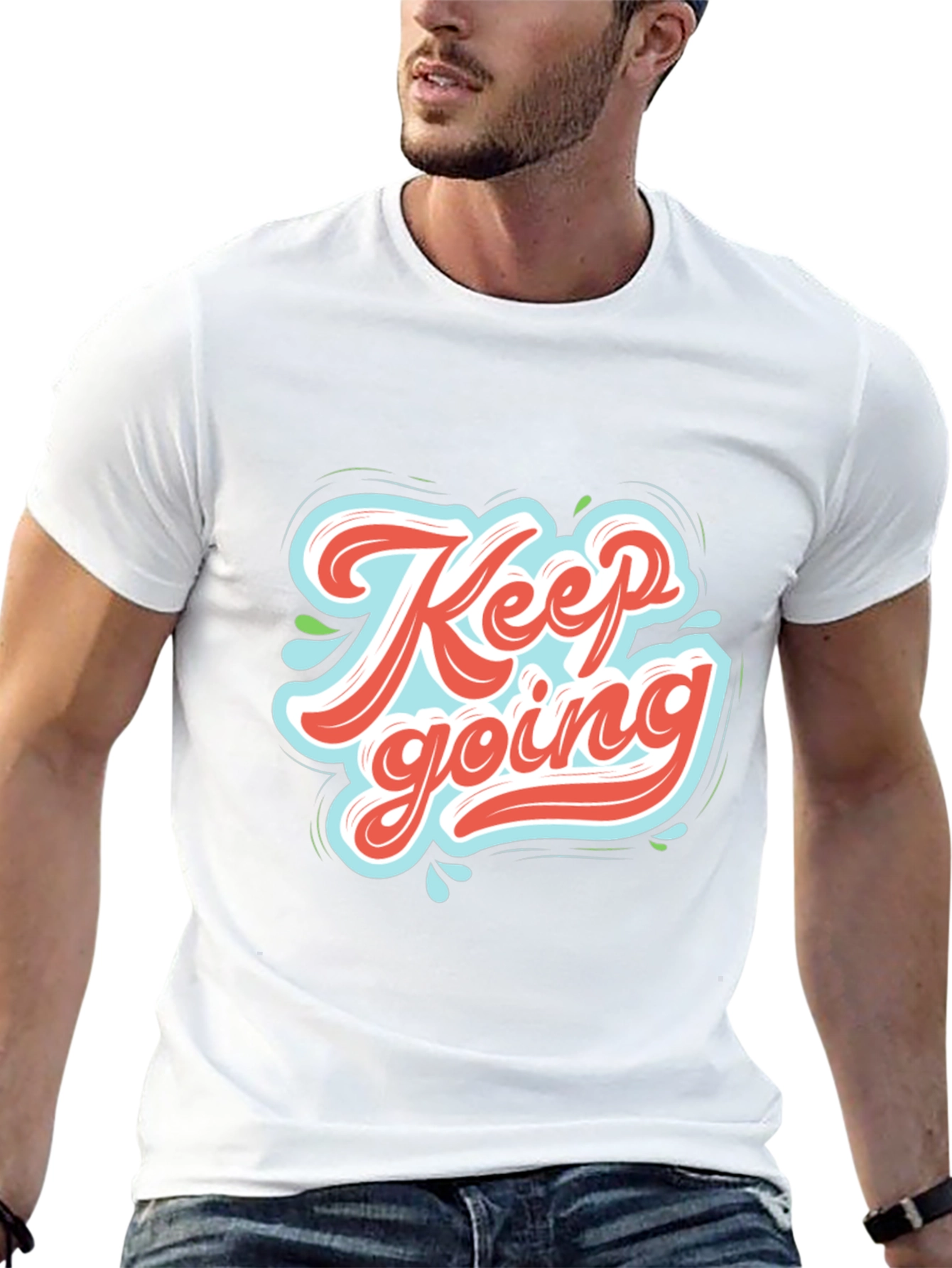 Keep Going Graphic Tee - Motivational Black T-Shirt