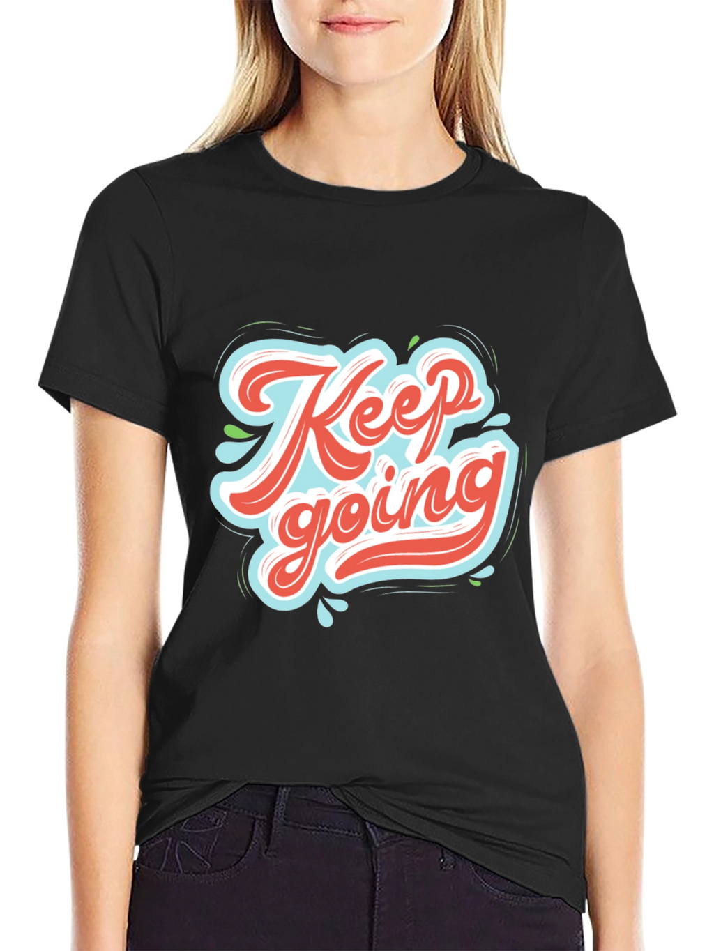 Keep Going Graphic Tee - Motivational Black T-Shirt