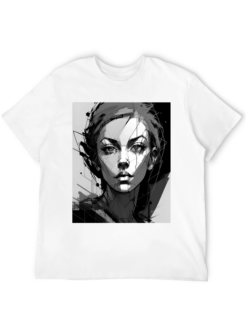 Abstract Woman Graphic Black Tee