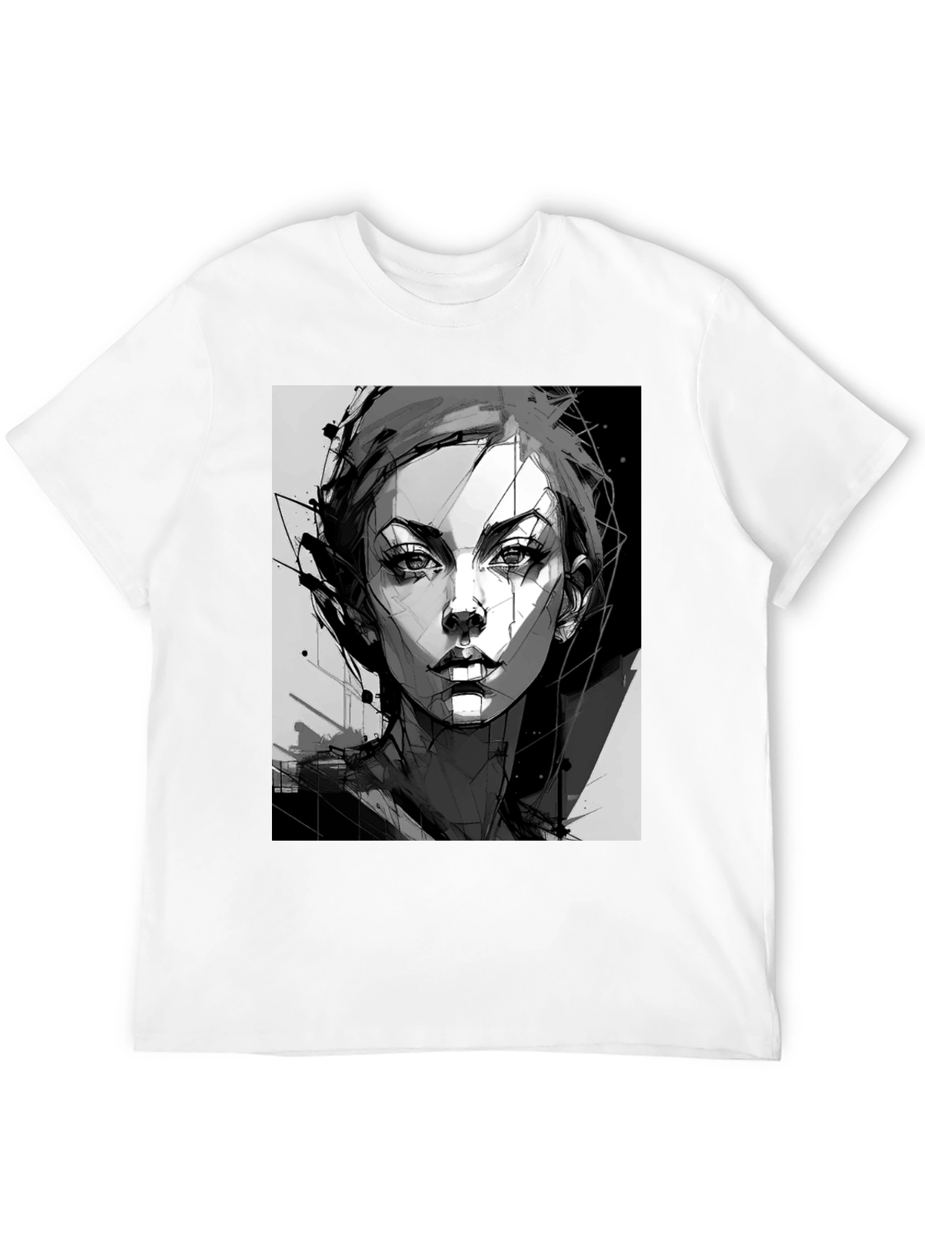 Abstract Woman Graphic Black Tee