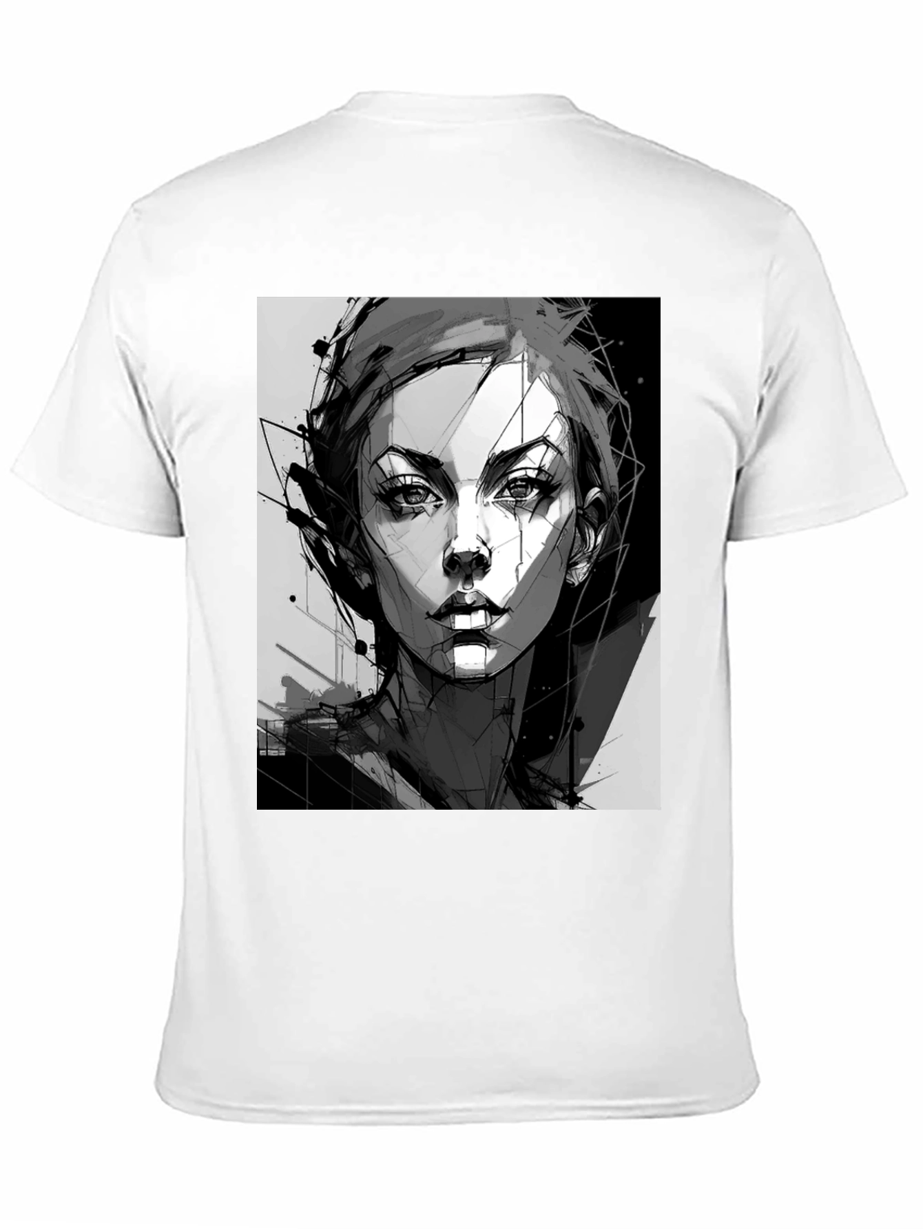 Abstract Woman Graphic Black Tee
