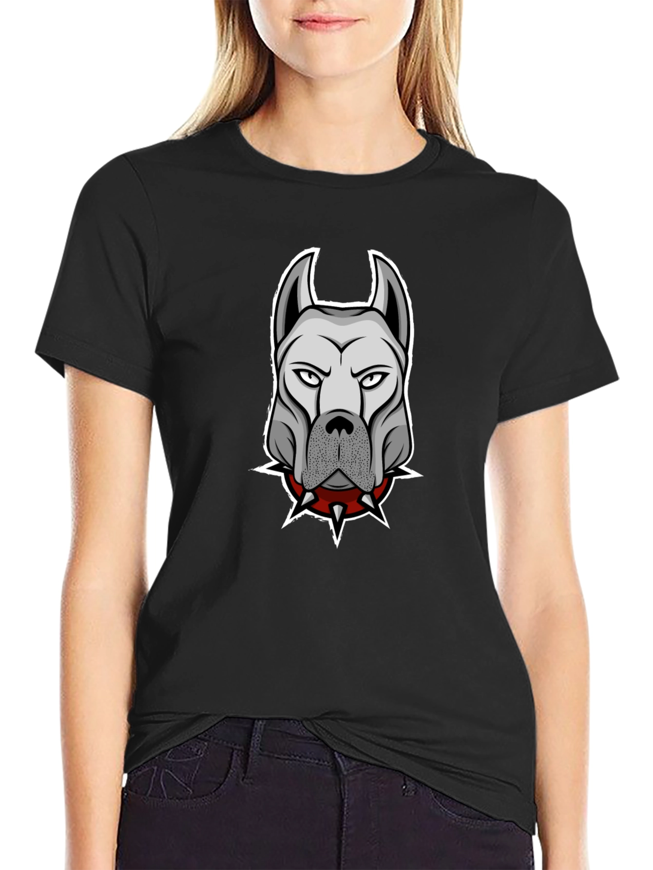 Muscular Dog Spiked Collar T-Shirt – Edgy Dog Lover Tee