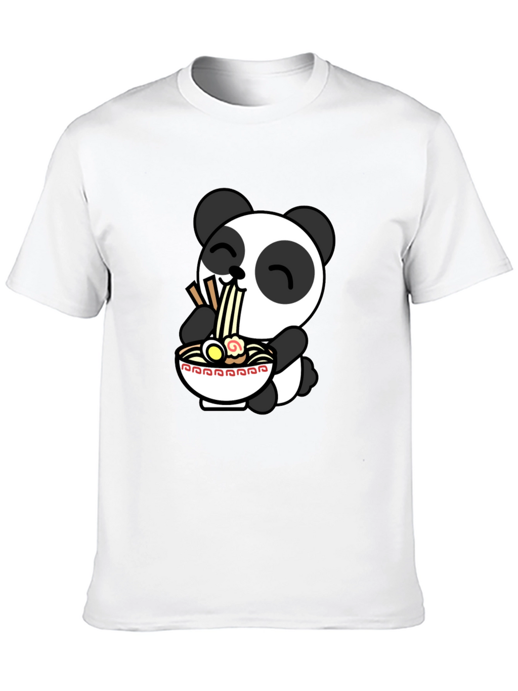 Cute Panda Ramen T-Shirt - Black