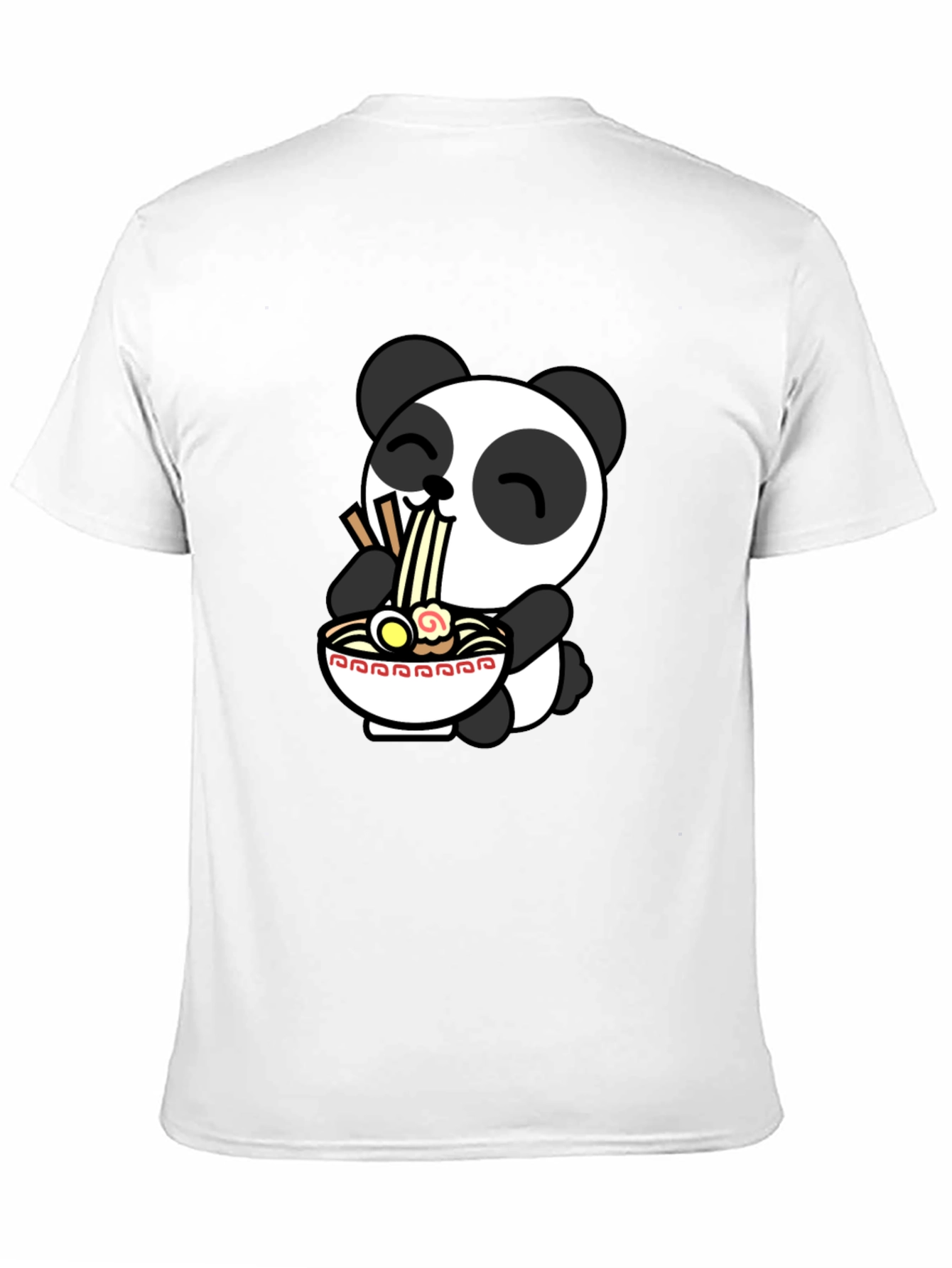 Cute Panda Ramen T-Shirt - Black