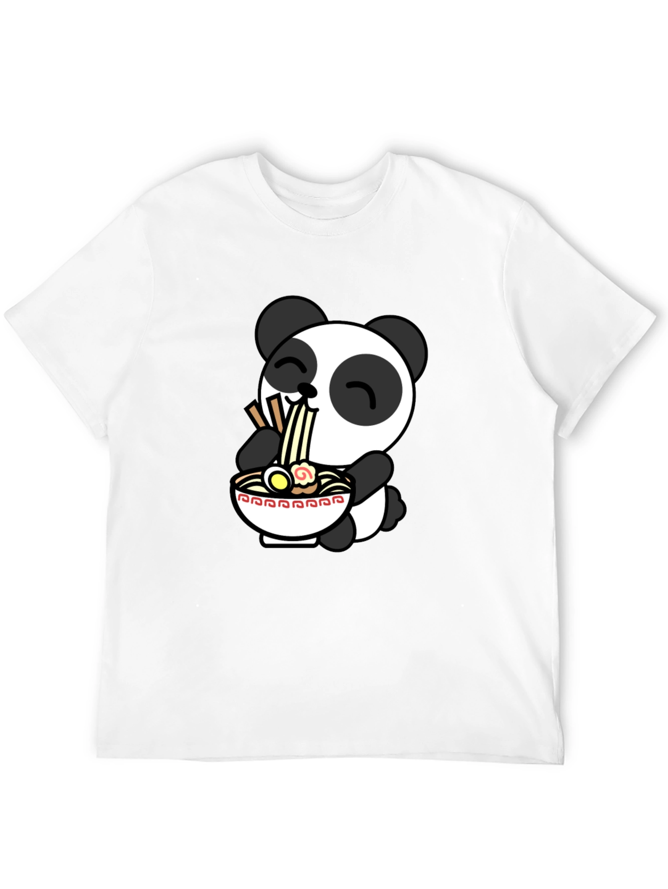 Cute Panda Ramen T-Shirt - Black