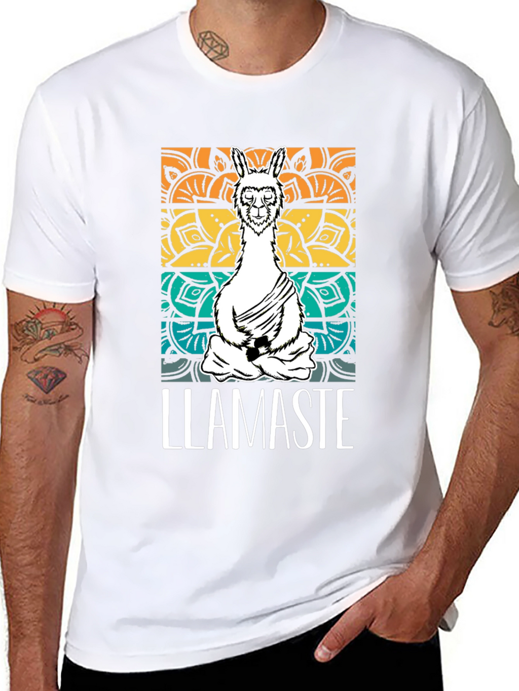 Llamaste Mens Black Graphic T-Shirt
