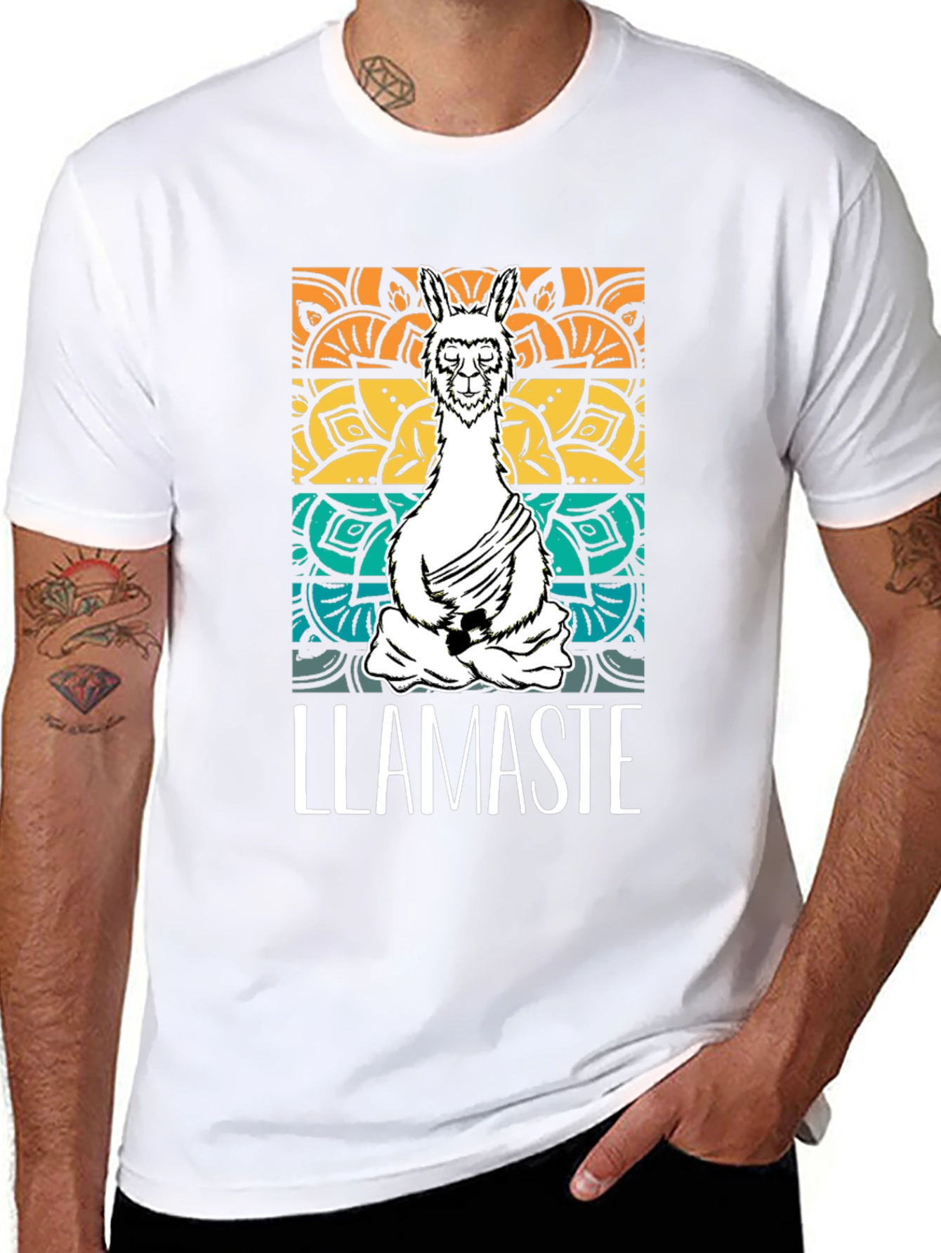 Llamaste Mens Black Graphic T-Shirt