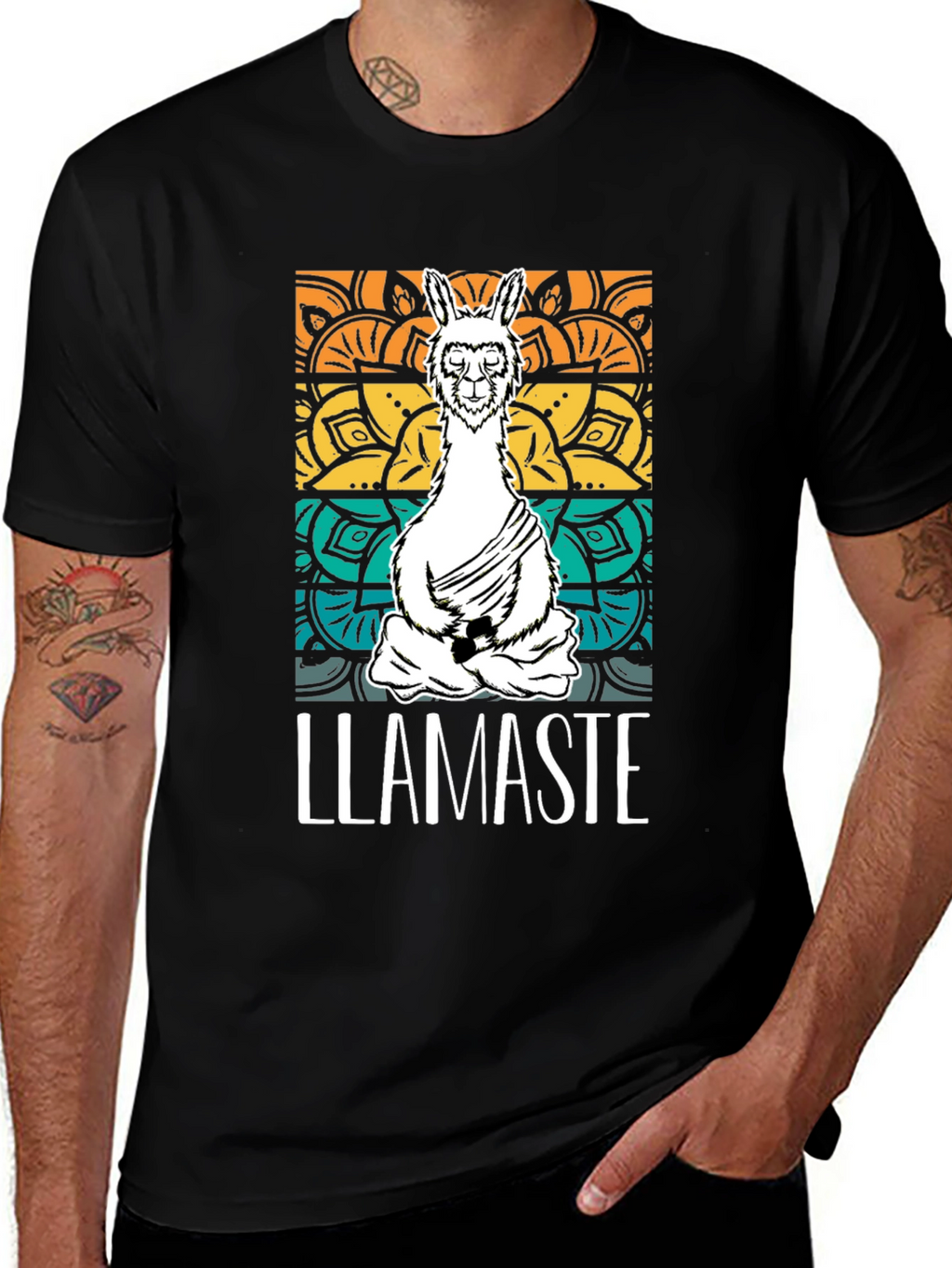 Llamaste Mens Black Graphic T-Shirt